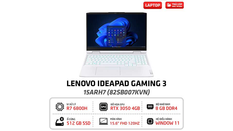 ویژگی‌های تخصصی لپ‌تاپ گیمینگ 15.6 اینچ لنوو سفید مدل Lenovo IdeaPad Gaming 3 15IAH7 Core i7