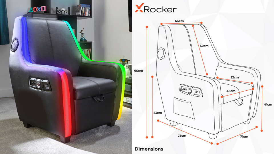 ویژگی‌های تخصصی صندلی گیمینگ کنسولی ایکس راکر مدل Premier Maxx RGB 4.1 Multi-Stereo Storage