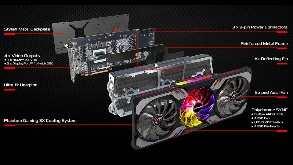 پهنای باند حافظه کارت گرافیک ازراک مدل ASRock Radeon RX 6900 XT Phantom Gaming D OC 16GB