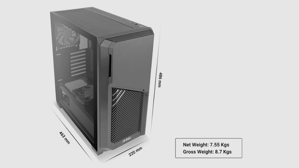 ابعاد کیس کامپیوتر انتک مدل Antec DP502 FLUX ATX Black