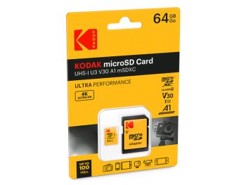 خرید آنلاین کارت حافظه MicroSDXC کداک مدل  Kodak UHS-I U3 UL V30 A1 ظرفیت 64 گیگابایت