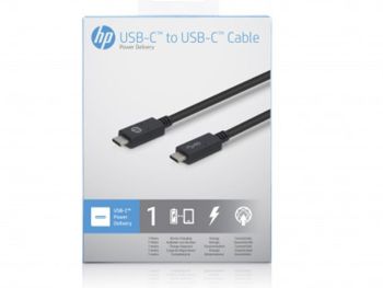 خرید اینترنتی کابل USB-C به USB-C اچ پی مدل HP BLK 2UX17AA طول 1 متر با گارانتی گروه ام آی تی
