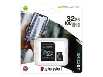 خرید اینترنتی کارت حافظه MicroSDXC کینگستون مدل Canvas Select Plus ظرفیت 32 گیگابایت با گارانتی گروه ام آی تی