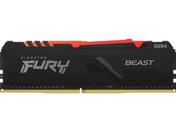 فروش اینترنتی رم دسکتاپ DDR4 کینگستون 3200MHz مدل Kingston Fury Beast RGB ظرفیت 2×8 گیگابایت با گارانتی m.i.t group