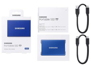 اس اس دی اکسترنال سامسونگ مدل Samsung T7 آبی ظرفیت 500 گیگابایت