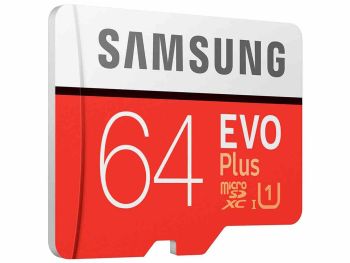 خرید بدون واسطه کارت حافظه MicroSDXC سامسونگ مدل Samsung Evo Plus UHS-I U1 ظرفیت 64 گیگابایت با گارانتی گروه ام آی تی
