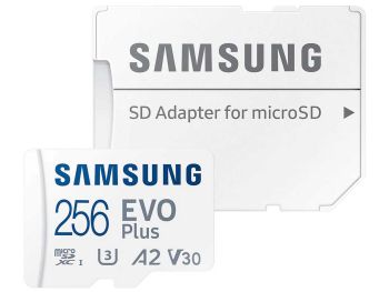 قیمت خرید کارت حافظه MicroSDXC سامسونگ مدل Samsung EVO Plus UHS-I U3 A2 V30 ظرفیت 256 گیگابایت با گارانتی گروه ام آی تی