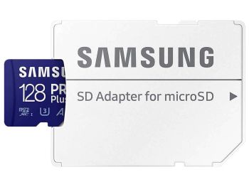 خرید بدون واسطه کارت حافظه MicroSDXC سامسونگ مدل Samsung PRO Plus UHS-I U3 A2 V30 ظرفیت 128 گیگابایت از فروشگاه شاپ ام آی تی 