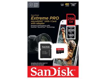 خرید آنلاین کارت حافظه MicroSDXC سن دیسک مدل SanDisk Extreme PRO microSDXC UHS-I U3 A2 V30 ظرفیت 256 گیگابایت با گارانتی گروه ام آی تی
