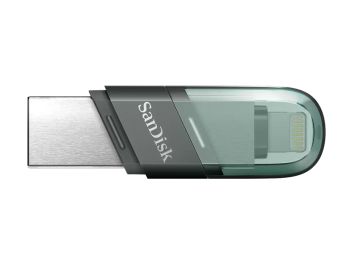 خرید بدون واسطه فلش مموری سن دیسک ظرفیت 128 گیگابایت مدل iXpand Flip USB-A, Lightning با گارانتی m.i.t group