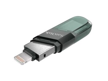 فروش آنلاین فلش مموری سن دیسک ظرفیت 128 گیگابایت مدل iXpand Flip USB-A, Lightning با گارانتی گروه ام آی تی