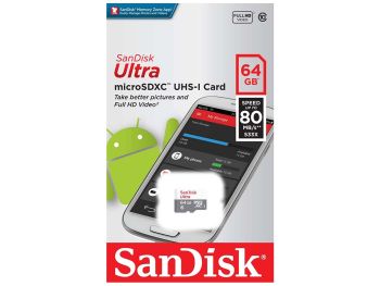 خرید آنلاین کارت حافظه MicroSDXC سن دیسک مدل SanDisk Ultra UHS-I ظرفیت 64 گیگابایت با گارانتی گروه ام آی تی