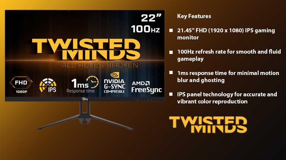 نقد و بررسی تخصصی مانیتور 22 اینچ گیمینگ تویستد مایندز مدل Twisted Minds TM22FHD100IPS