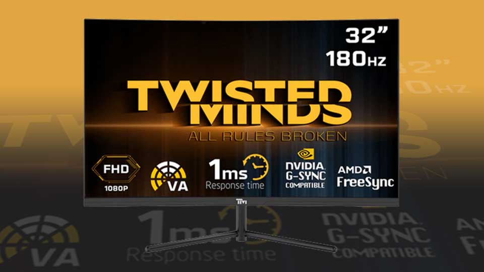 بررسی مانیتور 32 اینچ گیمینگ خمیده تویستد مایندز مدل Twisted Minds TM32CFHD180VA