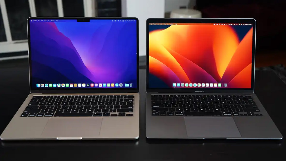 تفاوت ظاهری Macbook Air m1 و Macbook Air m2 